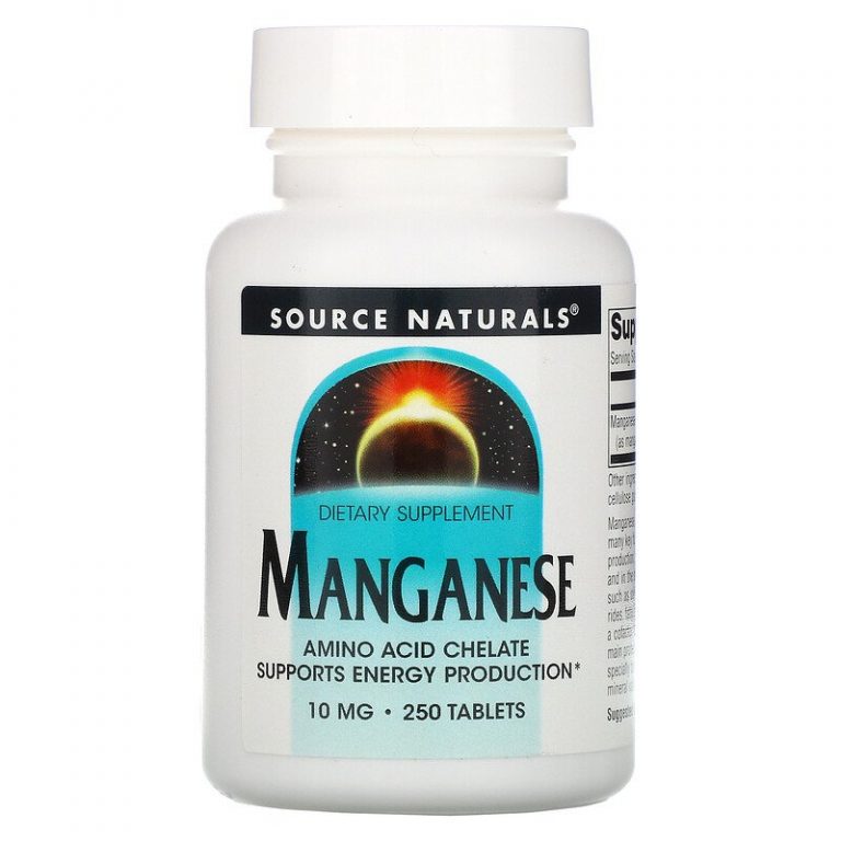 Source Naturals, Марганец, 10 мг, 250 таблеток