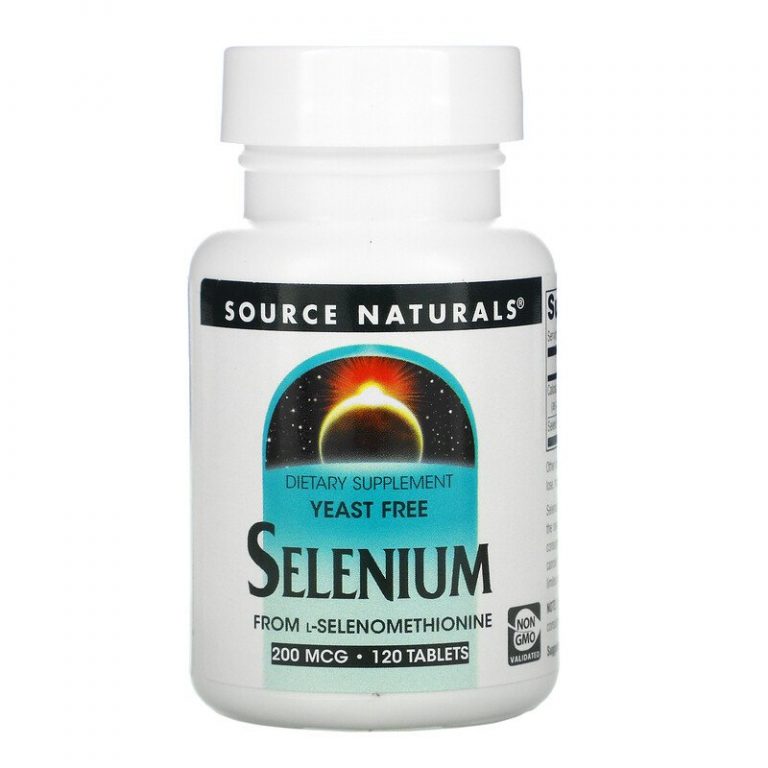 Source Naturals, селен из L-селенометионина, 200 мкг, 120 таблеток.