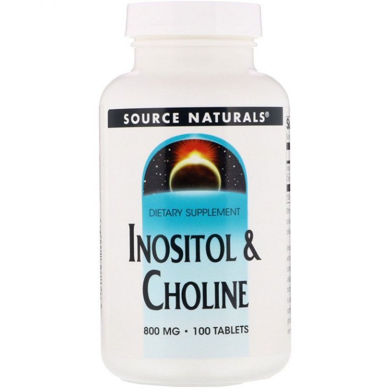 Source Naturals, Inositol & Choline, 800 мг, 100 таблеток.