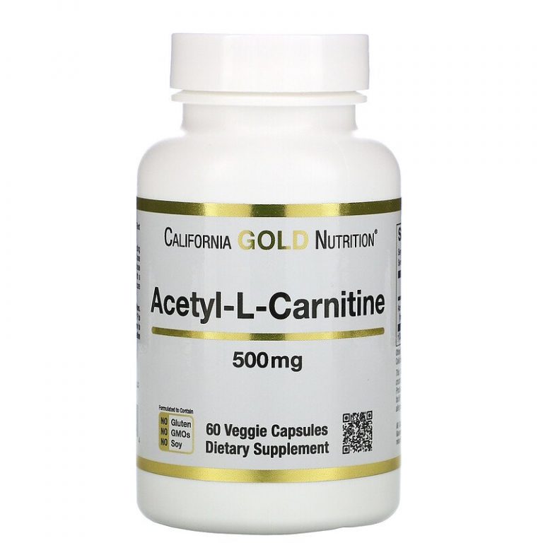 California Gold Nutrition, ацетил-L-карнитин, 500 мг, 60 растительных капсул.